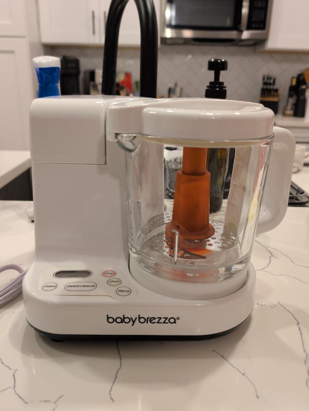 Baby Brezza Glass One Step Baby Food Maker Automatic Food Blender Steamer White